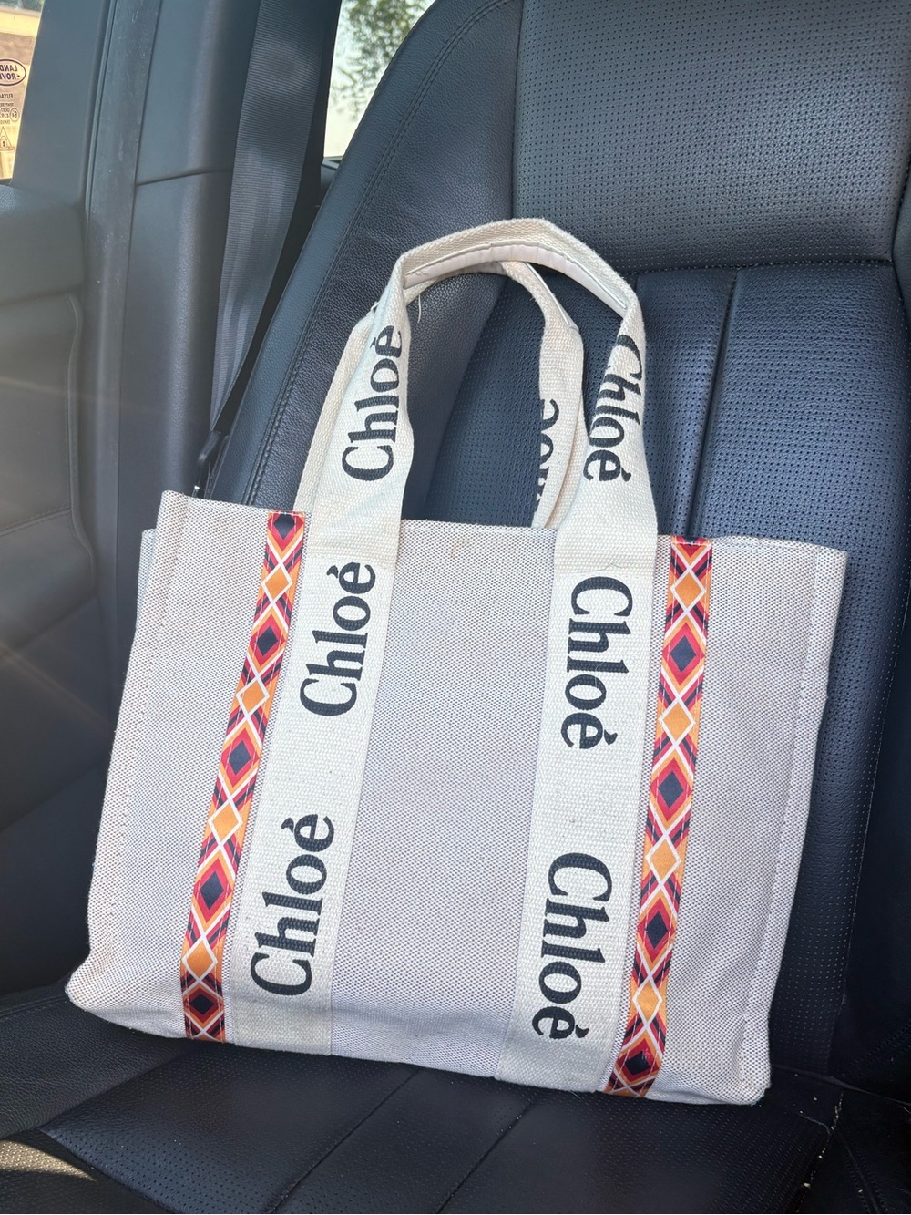 ✨ CHLOE ✨ Unbranded Woody Canvas Logo Tote Bag No Long Strap